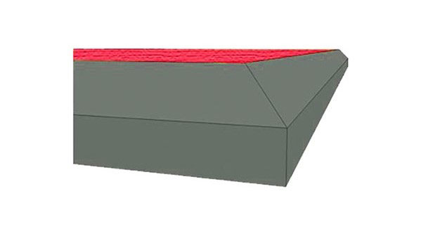 Кромка с фаской 45°
